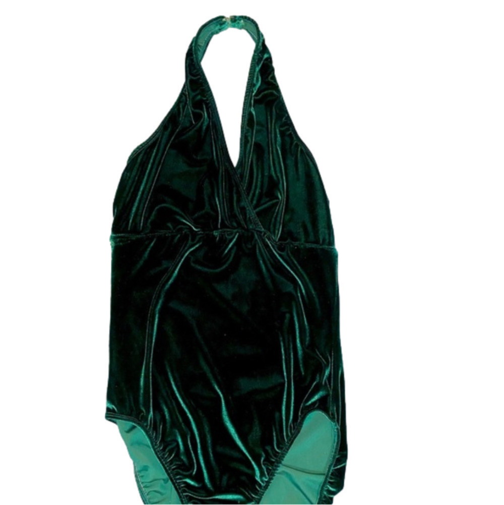 2/$30 Vtg Knights Classic BodyWear Velvet Halter Bodysuit Size XS / S